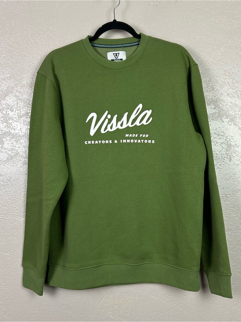 VISSLA Olive Green Logo Crew Sweatshirt